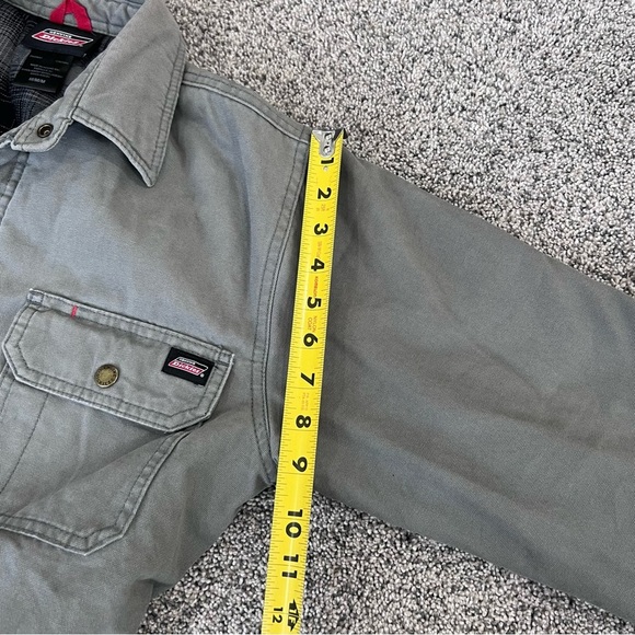 Dickies Jacket Canvas Work Chore Flannel Lined Snap Button Grey Cotton Men’s M - Picture 6 of 11